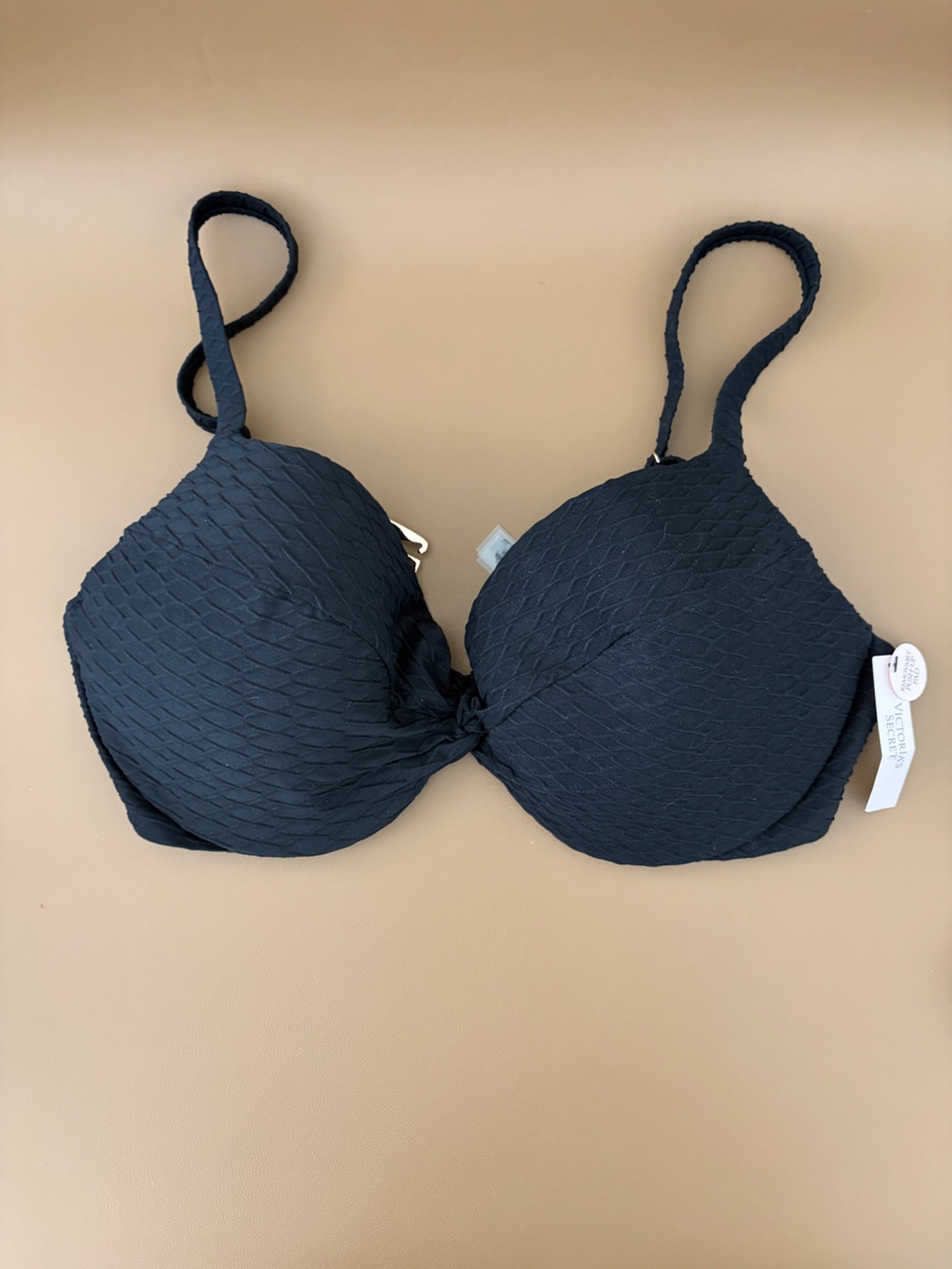 Victoria's Secret textured black bikini set.
